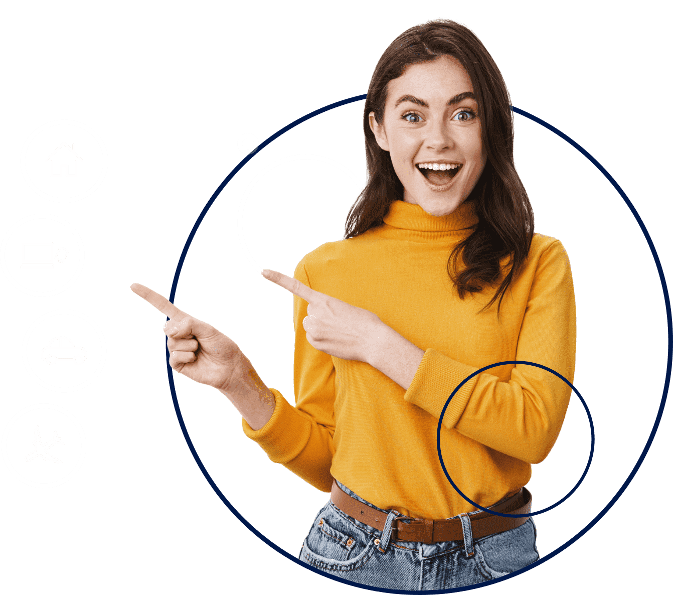 ragazza che indica le possibili finalità del finanziamento